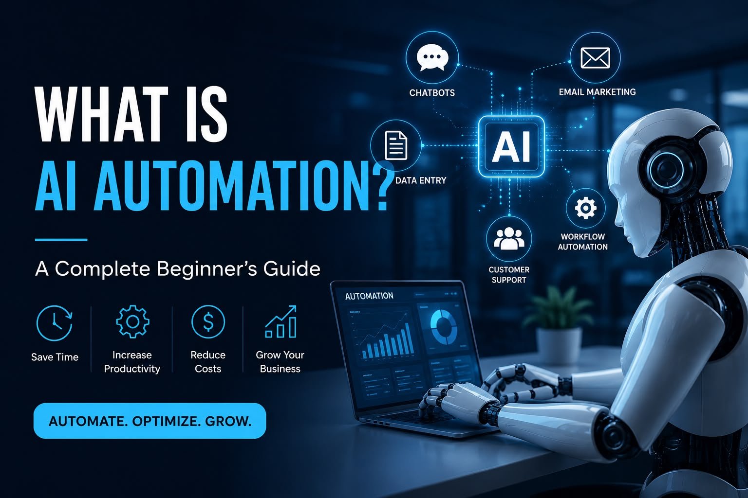 What is AI automation with AI technology icons